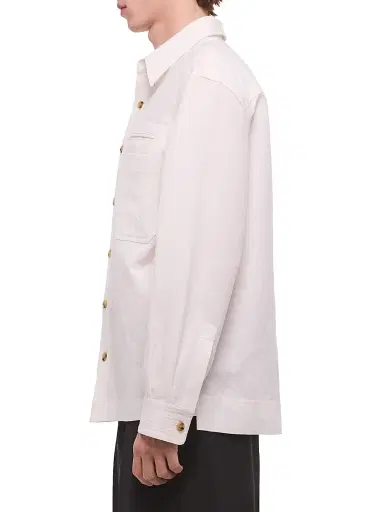 Helmut Lang Men's Sailor Cotton Overshirt - White - Size XL | Thumbnail 3