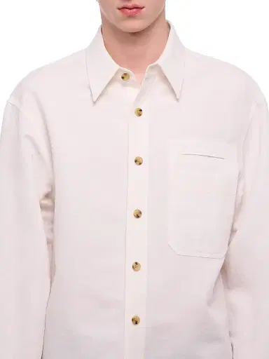 Helmut Lang Men's Sailor Cotton Overshirt - White - Size XL | Thumbnail 5