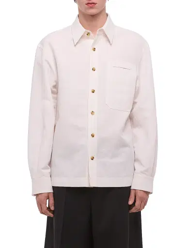 Helmut Lang Men's Sailor Cotton Overshirt - White - Size XL | Thumbnail 1