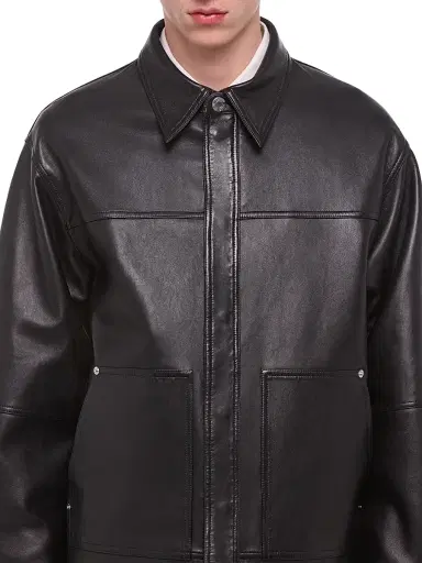 Helmut Lang Men's Leather Jacket - Black - Size XL | Thumbnail 5