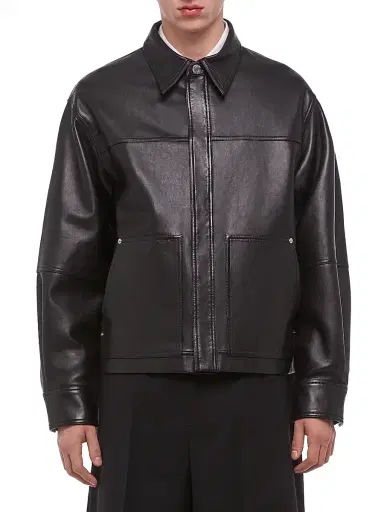 Helmut Lang Men's Leather Jacket - Black - Size XL | Thumbnail 1