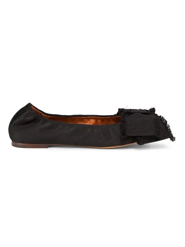Lanvin Women's Satin Bow Ballerina Flats - Black