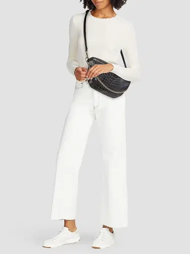 GiGi New York Women's Beck Croc-Embossed Leather Sling Bag - Black | Thumbnail 2 GiGi New York Women's Beck Croc-Embossed Leather Sling Bag - Black | Thumbnail 2