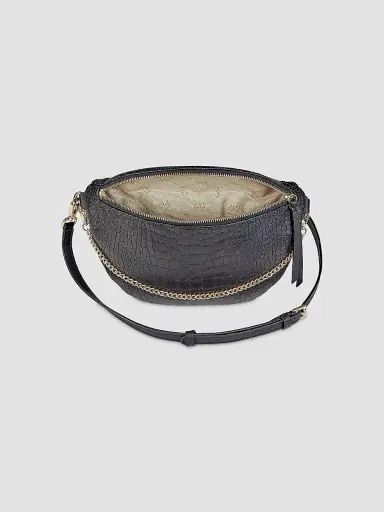 GiGi New York Women's Beck Croc-Embossed Leather Sling Bag - Black | Thumbnail 3 GiGi New York Women's Beck Croc-Embossed Leather Sling Bag - Black | Thumbnail 3