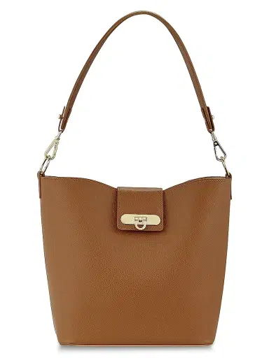 GiGi New York Women's Isabel Textured Leather Bucket Bag - Tan | Thumbnail 1