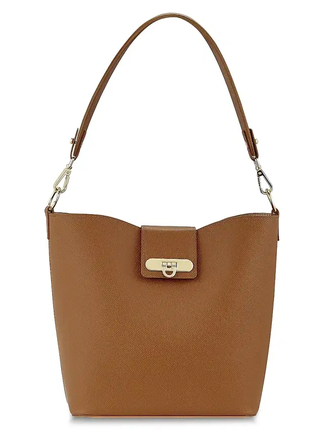 GiGi New York Women's Isabel Textured Leather Bucket Bag - Tan
