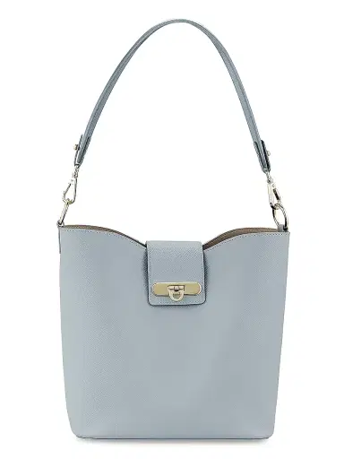GiGi New York Women's Isabel Textured Leather Bucket Bag - Light Blue | Thumbnail 1