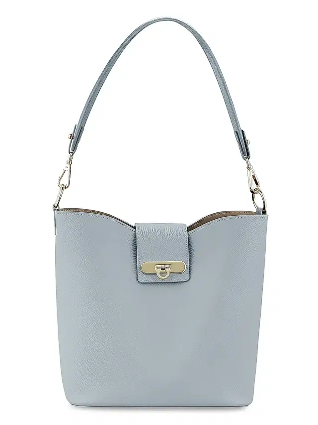 Women's Isabel Textured Leather Bucket Bag - Light Blue