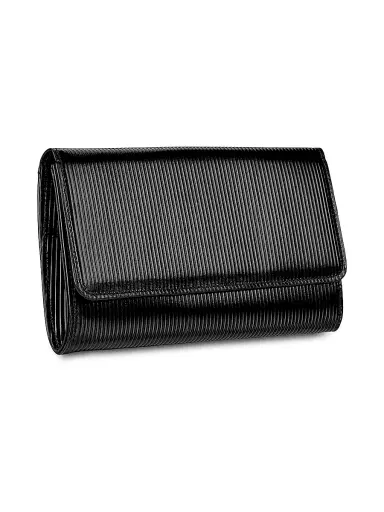 GiGi New York Women's Bianca Stripe-Embossed Leather Clutch | Thumbnail 3