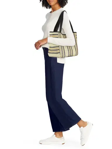 GiGi New York Women's Mercer Striped Raffia Tote Bag - Natural Multi | Thumbnail 2 GiGi New York Women's Mercer Striped Raffia Tote Bag - Natural Multi | Thumbnail 2