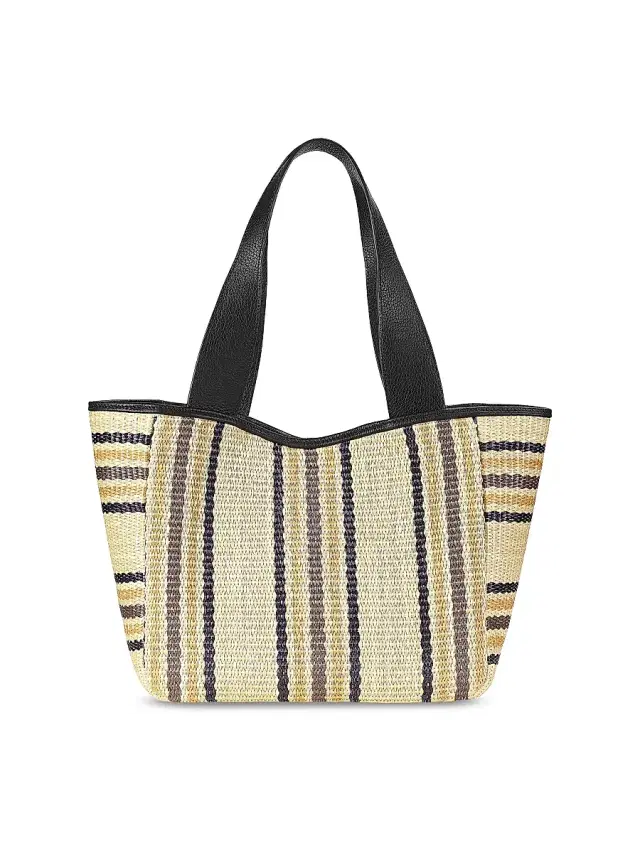 GiGi New York Women's Mercer Striped Raffia Tote Bag - Natural Multi