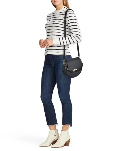 GiGi New York Women's Sophia Textured Leather Saddle Bag | Thumbnail 2