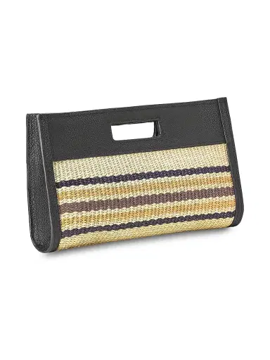 GiGi New York Women's Remy Striped Raffia & Leather Clutch - Natural Multi | Thumbnail 3 GiGi New York Women's Remy Striped Raffia & Leather Clutch - Natural Multi | Thumbnail 3