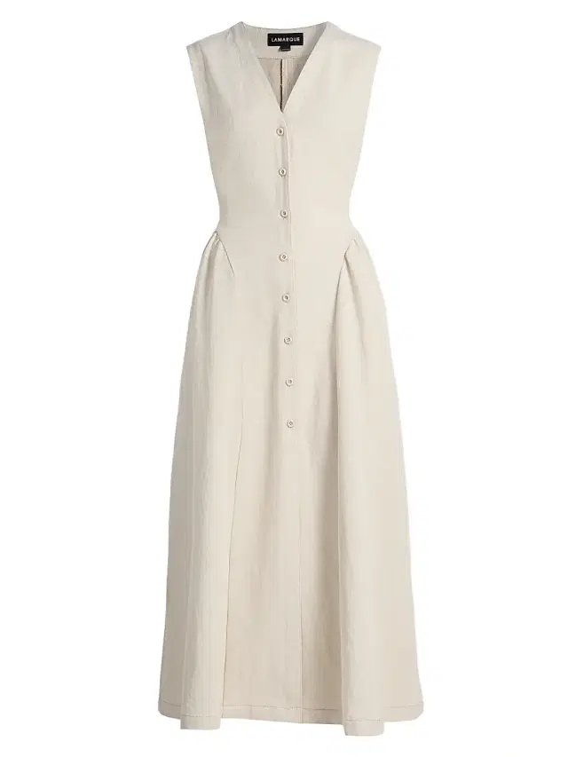 Lamarque Women's Tamika Cotton-Linen A-Line Maxi Dress - Natural