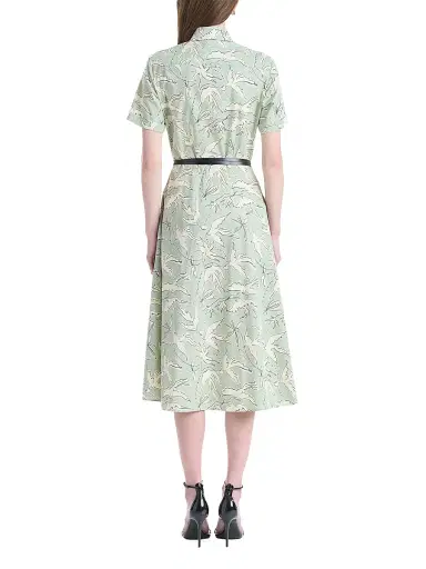 Altuzarra Women's Kiera Bird-Print Midi-Shirtdress - Desert Sage Bird | Thumbnail 4 Altuzarra Women's Kiera Bird-Print Midi-Shirtdress - Desert Sage Bird | Thumbnail 4