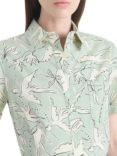 Altuzarra Women's Kiera Bird-Print Midi-Shirtdress - Desert Sage Bird | Thumbnail 5 Altuzarra Women's Kiera Bird-Print Midi-Shirtdress - Desert Sage Bird | Thumbnail 5