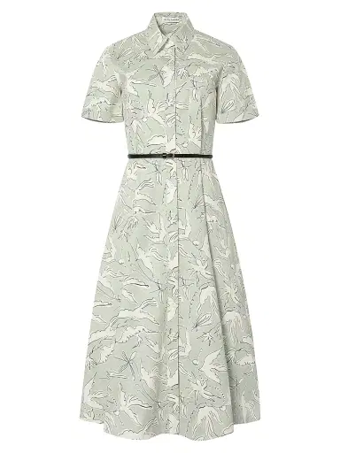 Altuzarra Women's Kiera Bird-Print Midi-Shirtdress - Desert Sage Bird | Thumbnail 1 Altuzarra Women's Kiera Bird-Print Midi-Shirtdress - Desert Sage Bird | Thumbnail 1