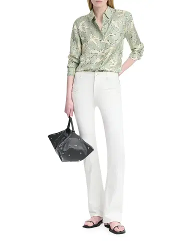 Altuzarra Women's Chika Bird-Print Silk Button-Front Top - Desert Sage Bird - Size 8 | Thumbnail 2