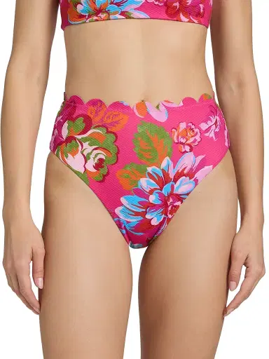 BEACH RIOT Women's Nessa Floral Scallop High-Rise Bikini Bottom - Sugar Bloom | Thumbnail 3 BEACH RIOT Women's Nessa Floral Scallop High-Rise Bikini Bottom - Sugar Bloom | Thumbnail 3