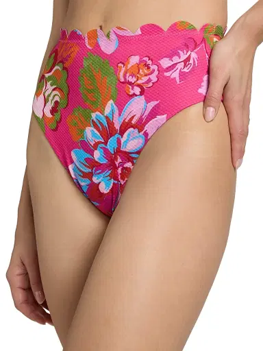 BEACH RIOT Women's Nessa Floral Scallop High-Rise Bikini Bottom - Sugar Bloom | Thumbnail 6 BEACH RIOT Women's Nessa Floral Scallop High-Rise Bikini Bottom - Sugar Bloom | Thumbnail 6