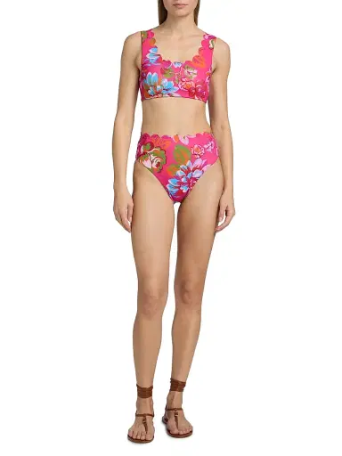 BEACH RIOT Women's Madison Floral Scallop Bikini Top - Sugar Bloom | Thumbnail 2 BEACH RIOT Women's Madison Floral Scallop Bikini Top - Sugar Bloom | Thumbnail 2
