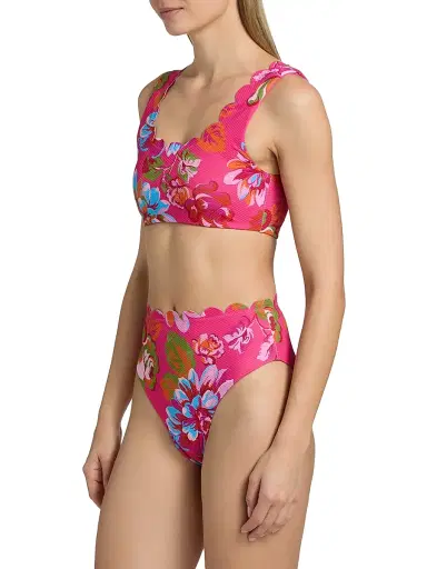 BEACH RIOT Women's Madison Floral Scallop Bikini Top - Sugar Bloom | Thumbnail 4 BEACH RIOT Women's Madison Floral Scallop Bikini Top - Sugar Bloom | Thumbnail 4