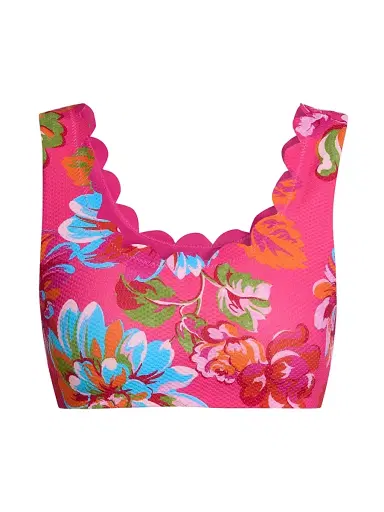 BEACH RIOT Women's Madison Floral Scallop Bikini Top - Sugar Bloom | Thumbnail 1 BEACH RIOT Women's Madison Floral Scallop Bikini Top - Sugar Bloom | Thumbnail 1