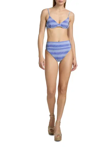 BEACH RIOT Women's Camilla Glitter Ombré Bikini Top - Sapphire Sea | Thumbnail 2