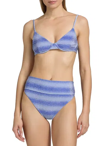 BEACH RIOT Women's Camilla Glitter Ombré Bikini Top - Sapphire Sea | Thumbnail 3