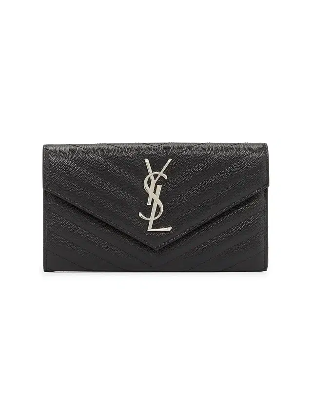 Women's Monogram  Matelassé Leather Flap Wallet - Black