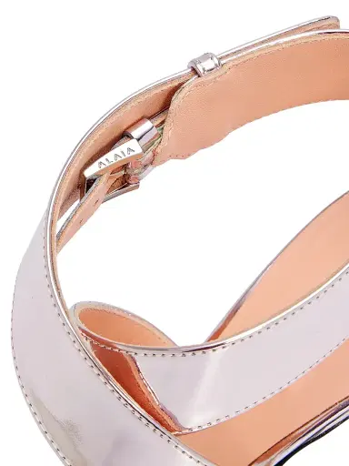Alaïa Women's 90MM Leather Cone Heel Sandals - Blush Argent | Thumbnail 6 Alaïa Women's 90MM Leather Cone Heel Sandals - Blush Argent | Thumbnail 6
