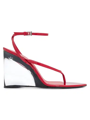 Alaïa Women's 90MM Leather Wedge Sandals - Orange Brule - Size 6 | Thumbnail 1 Alaïa Women's 90MM Leather Wedge Sandals - Orange Brule - Size 6 | Thumbnail 1