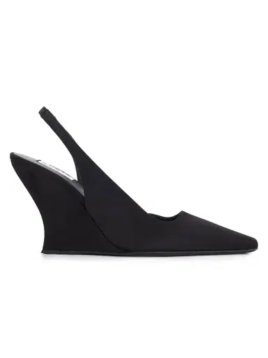 Alaïa Women's 90MM Suede Wedge Slingback Pumps - Noir | Thumbnail 1