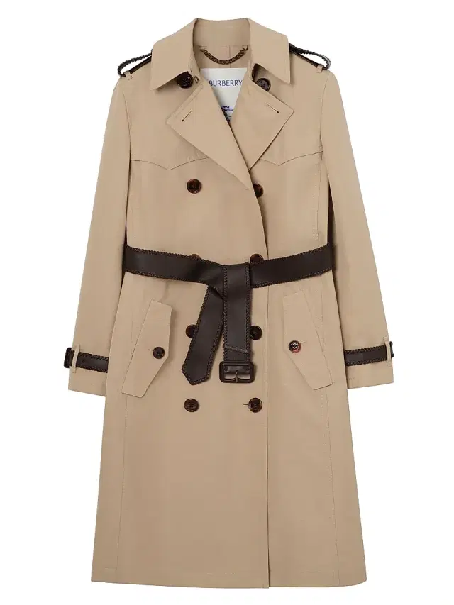 Burberry Women's Foxfield Silk-Cotton Trench Coat - Oatmeal Beige