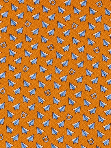 Ferragamo Men's Bussola Paper Planes Silk Tie | Thumbnail 4