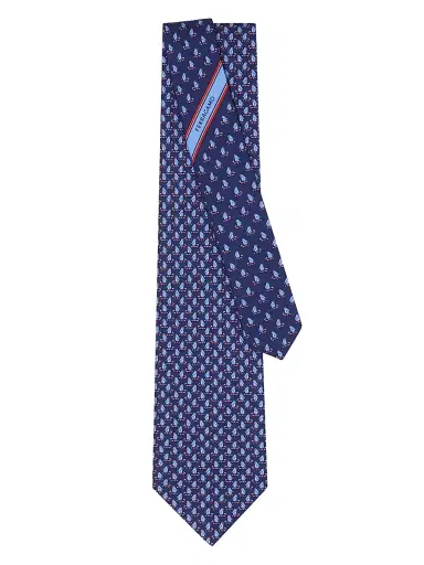 Ferragamo Men's Penguin Silk Tie | Thumbnail 3 Ferragamo Men's Penguin Silk Tie | Thumbnail 3