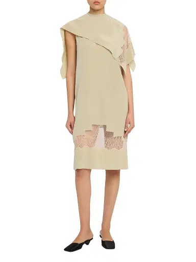 Ferragamo Women's Lace-Trim Silk Capelet Dress | Thumbnail 2 Ferragamo Women's Lace-Trim Silk Capelet Dress | Thumbnail 2