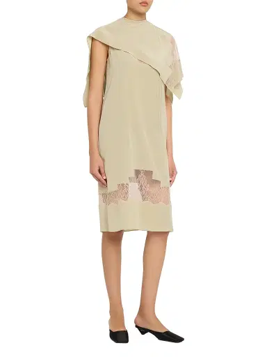 Ferragamo Women's Lace-Trim Silk Capelet Dress | Thumbnail 3 Ferragamo Women's Lace-Trim Silk Capelet Dress | Thumbnail 3