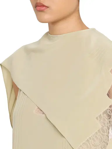 Ferragamo Women's Lace-Trim Silk Capelet Dress | Thumbnail 5 Ferragamo Women's Lace-Trim Silk Capelet Dress | Thumbnail 5