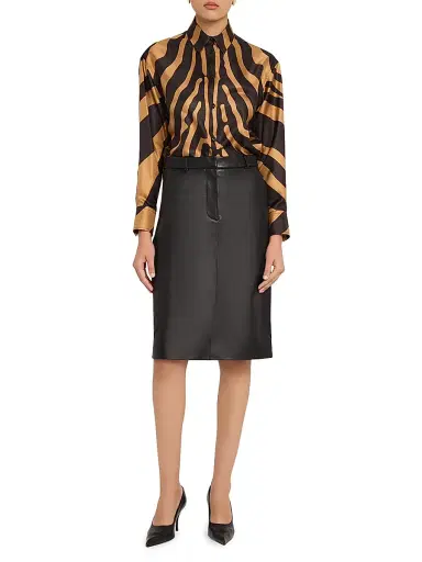 Ferragamo Women's Zebra-Print Silk Button-Front Shirt | Thumbnail 2 Ferragamo Women's Zebra-Print Silk Button-Front Shirt | Thumbnail 2