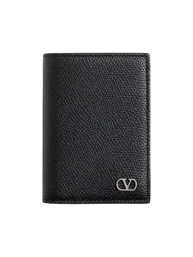 Valentino Garavani Men's VLogo Signature Cardholder in Grainy Calfskin | Thumbnail 1 Valentino Garavani Men's VLogo Signature Cardholder in Grainy Calfskin | Thumbnail 1