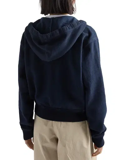 Prada Women's Cotton Hoodie Jacket - Navy Blue | Thumbnail 3