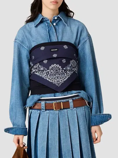 Miu Miu Women's Denim Shirt - Blue - Size 10 | Thumbnail 2 Miu Miu Women's Denim Shirt - Blue - Size 10 | Thumbnail 2