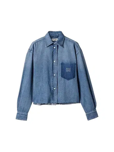Miu Miu Women's Denim Shirt - Blue - Size 10 | Thumbnail 1 Miu Miu Women's Denim Shirt - Blue - Size 10 | Thumbnail 1
