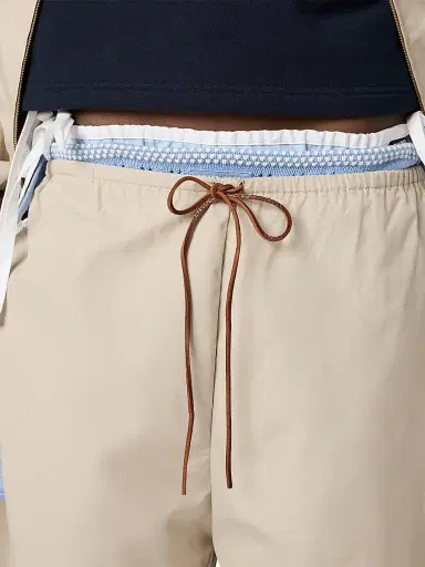 Miu Miu Women's Panama Cotton Bermudas - Beige Khaki | Thumbnail 5