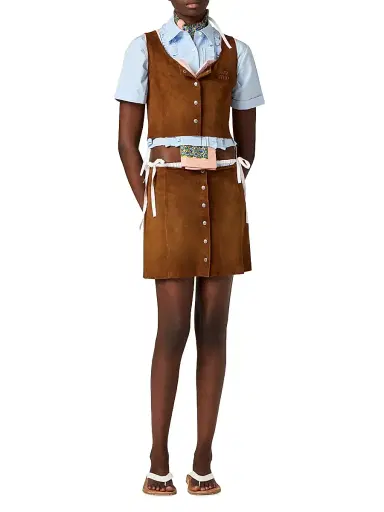 Miu Miu Women's Poplin Shirt - Blue | Thumbnail 2