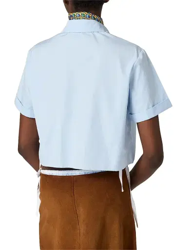 Miu Miu Women's Poplin Shirt - Blue | Thumbnail 4