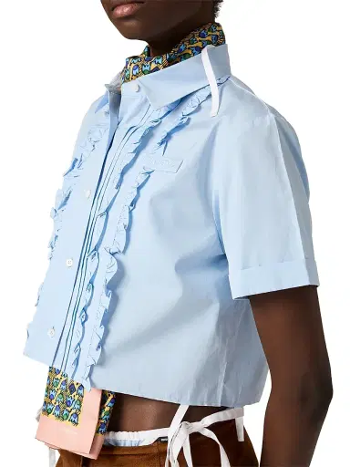 Miu Miu Women's Poplin Shirt - Blue | Thumbnail 6