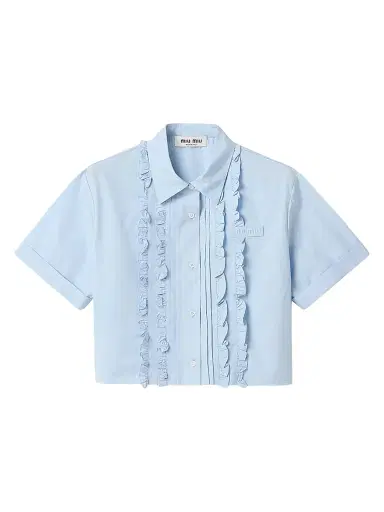 Miu Miu Women's Poplin Shirt - Blue | Thumbnail 1