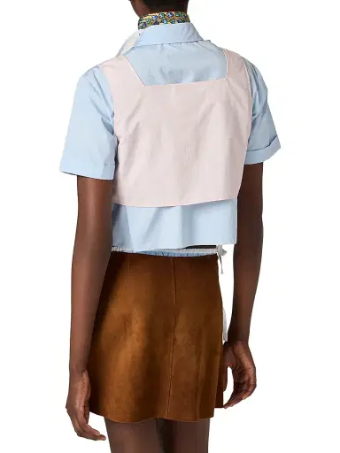 Miu Miu Women's Poplin Crop Top - White | Thumbnail 8 Miu Miu Women's Poplin Crop Top - White | Thumbnail 8
